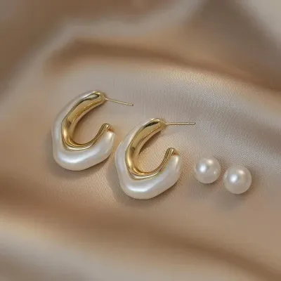 C Shaped Korean Style Earrings 