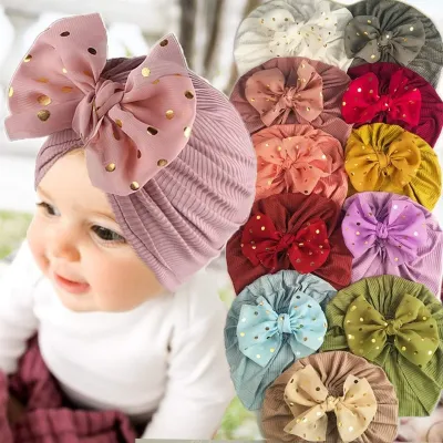 Shiny Sequin Bowknot Girls Turban Cap