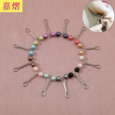 12 pcs Multicolor U Shape Pearl Hijab Pins (1 pata)