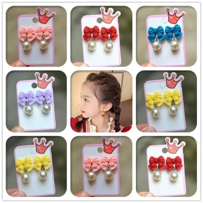 Baby Bow Pearl  Earrings  Without Ear Hole