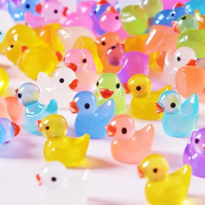 Mini Resin Glow at Night Ducks / Luminous Ducks Set  (10 Pc) 