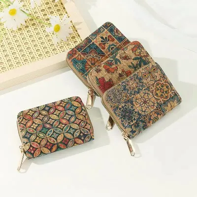 Retro Floral Print Mini Coin Purse Card Holder