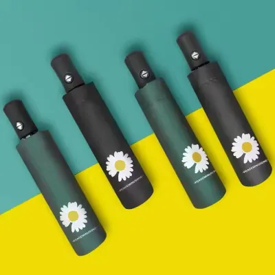 Portable One Button Click Automatic Daisy Pattern Umbrella 