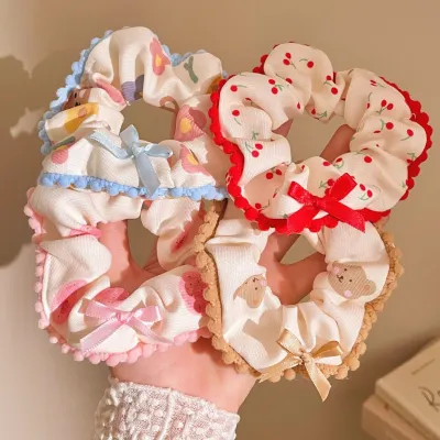 4 Pcs Lace Scrunchie Aesthetic Hair Tie/Rubber Set