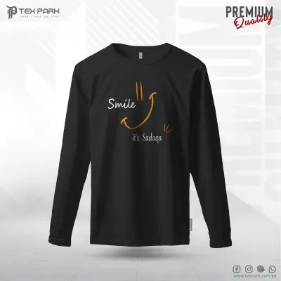 Smile It's Sadaqa Long Sleeve T-Shirt For Men