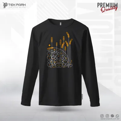 Gold And White Design Long Sleeve T-shirt