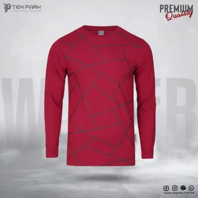 Black & Maroon Premium Quality Long Sleeve T-Shirts