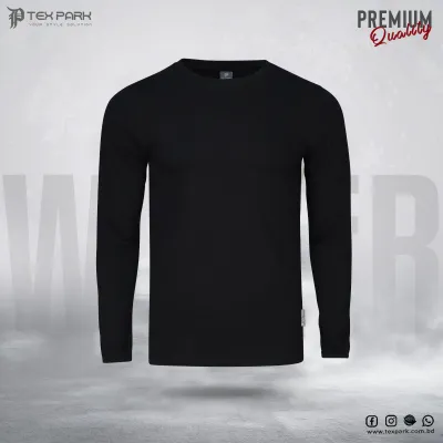 Black Color Solid Premium Quality Long Sleeve T-Shirts