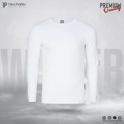 White Color Solid Premium Quality Long Sleeve T-Shirts