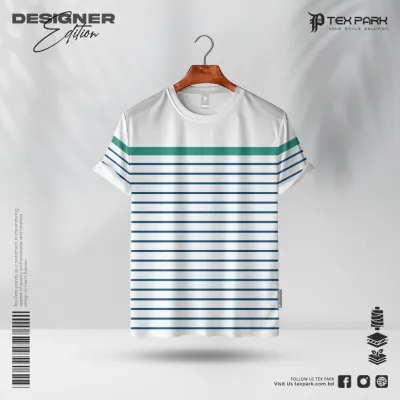 Horizontal Stripe Design Premium Half Sleeve T-shirt