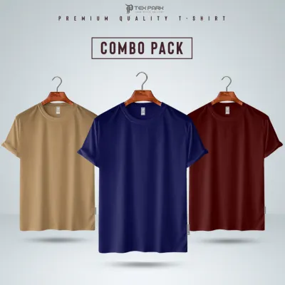 3 Pcs Combo Premium Solid T-shirt