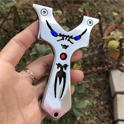 stainless still blue eye demon beautiful slingshot 