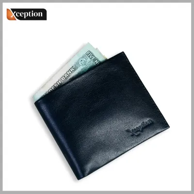 Genuine Oil Pull-Up Leather By-fold Black Wallet