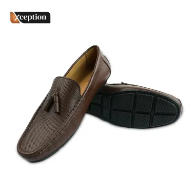 Genuine Cow Vegetable Tanned Brown Leather True Moccasin shoe