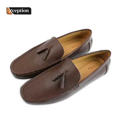 Genuine Cow Vegetable Tanned Brown Leather True Moccasin shoe