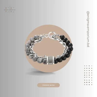 Chain Combination Geometric Men's Bracelet