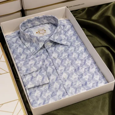 White Blue Cotton Shirt