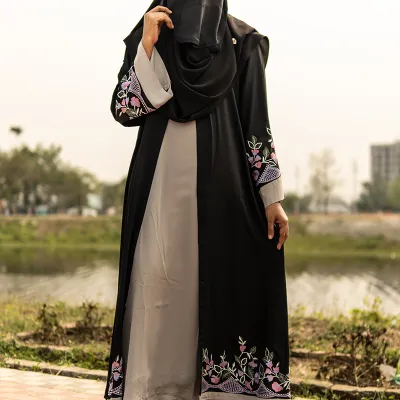 BLack Blossom Abaya