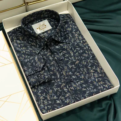 Navy Blue Giza Cotton Shirt