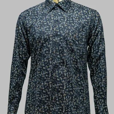 Navy Blue Giza Cotton Shirt