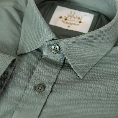 Grey Teal Cotton Shirt