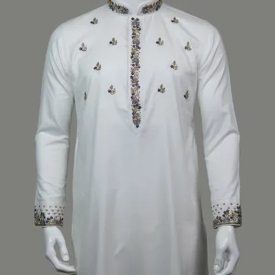 Luxury White Zardozi Panjabi