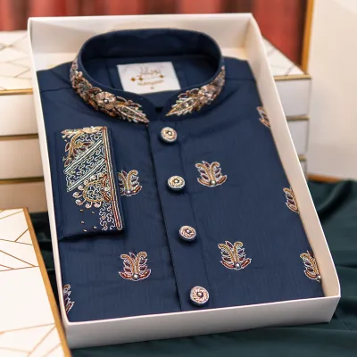 Midnight Blue Zardozi Panjabi