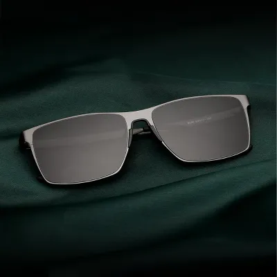 SQUARE FRAME ELASTIC STAINLESS STEEL POLARIZED SUNGLASSES GB-VD8226B