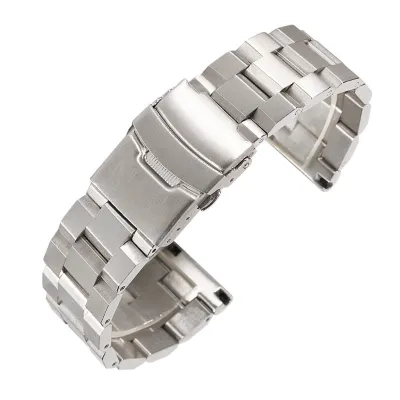 SOLID THREE-BEAD LADDER-SHAPED STAINLESS STEEL WATCH STRAP GB-WBU0028S