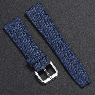 TWO LAYER CANVAS COWHIDE WATCH STRAP GB-WBF0162BlS