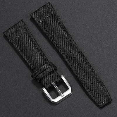 TWO LAYER CANVAS COWHIDE WATCH STRAP GB-WBF0162BS