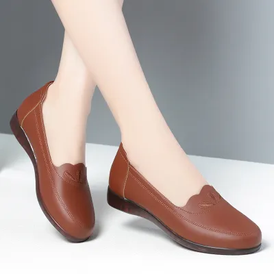 FLAT LEATHER TEMPERAMENT SHOE GB-0630