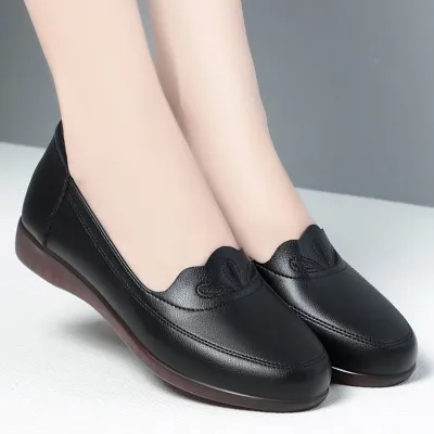 FLAT LEATHER TEMPERAMENT SHOE GB-0630