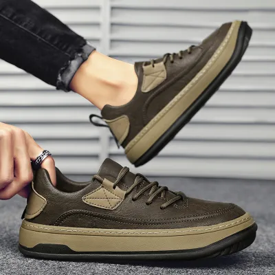 VERSATILE SOFT LEATHER  THICK-SOLED  CASUAL SHOES GB-2203