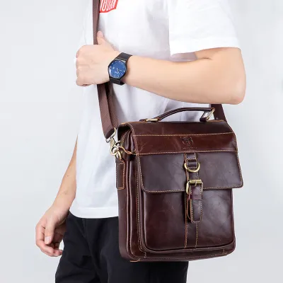 RETRO  GENUINE LEATHER BUSINESS PORTABLE BAG GB-BC0302C