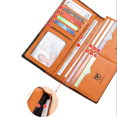 BULL CAPTAIN FIRST LAYER COWHIDE LONG WALLET GB-BC0448B