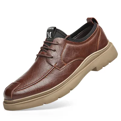BRITISH BREATHABLE MEN'S BUSINESS CASUAL SOFT LEATHER SHOES GB-9225