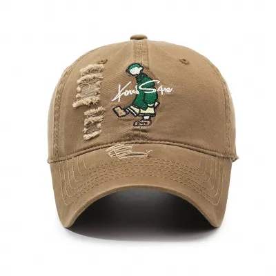 EMBROIDERED LARGE BRIM BASEBALL CAP GB-0642Br