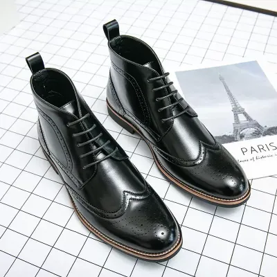  High-Top Leather Formal Shoes