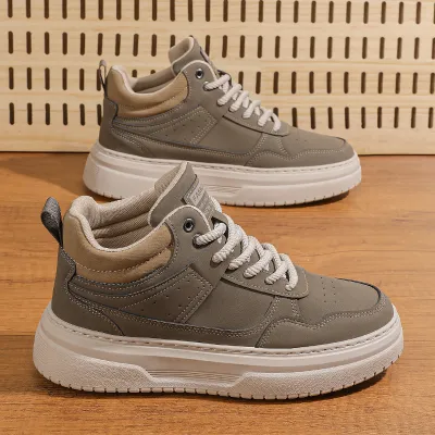 Leather Stitching Heightening Sneakers 