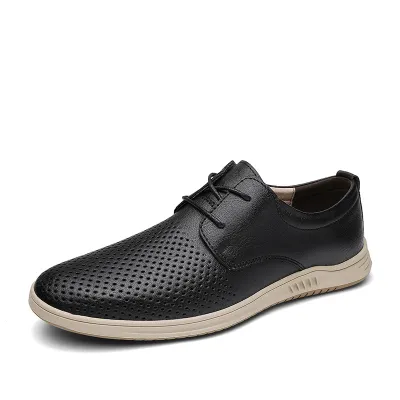 Rubber Sole Men's Casual Leather Shoes