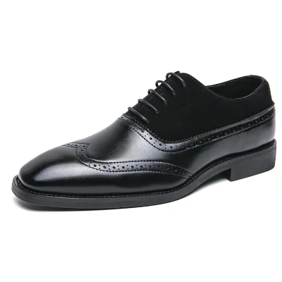 Men's Low-Top Stitching Leather Shoes