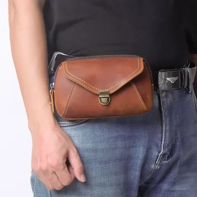 Genuine Leather Belt Waist Bag