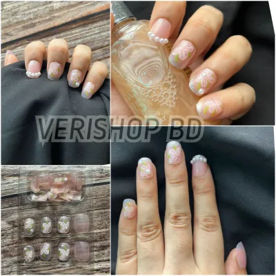 Pink Stone Flower Nail