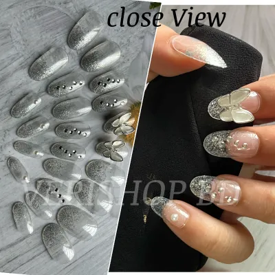 Transparent Butterfly Stone Nail