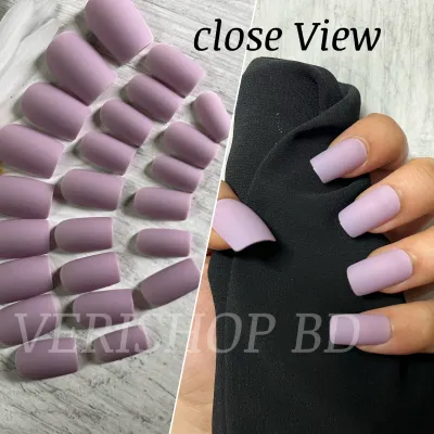 Plain Lavender Matte Nail