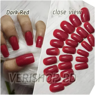 Plain Dark Red Nail