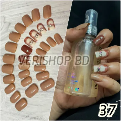 Nude Brown Stone Nail