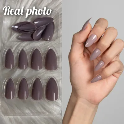 Plain Dark Grey Nail