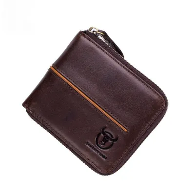 GENUINE LEATHER MEN WALLET HORIZONTAL BUSINESS CARD HOLDER 